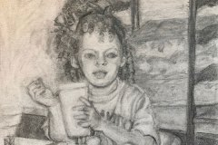 Muffins & Milk Graphite on Paper 4 x 6